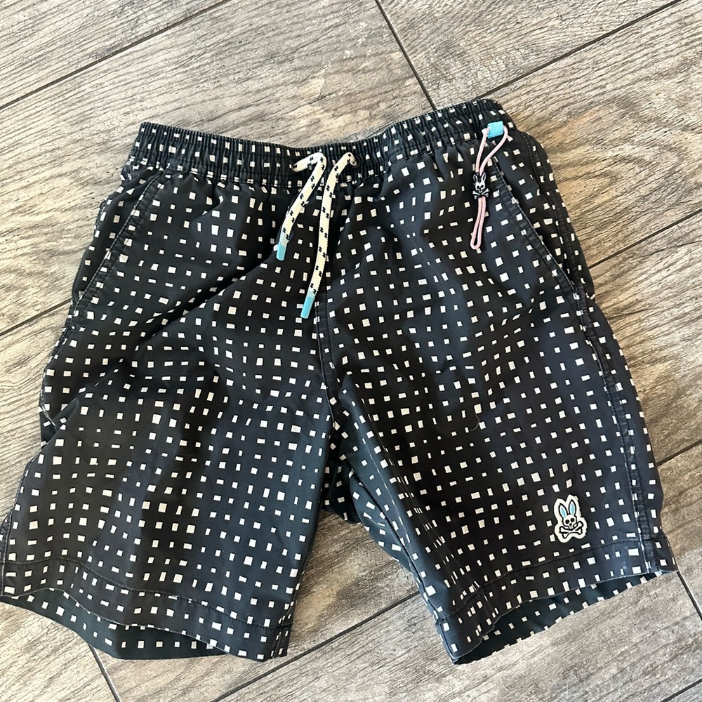 Psycho Bunny Black and White Athletic Shorts